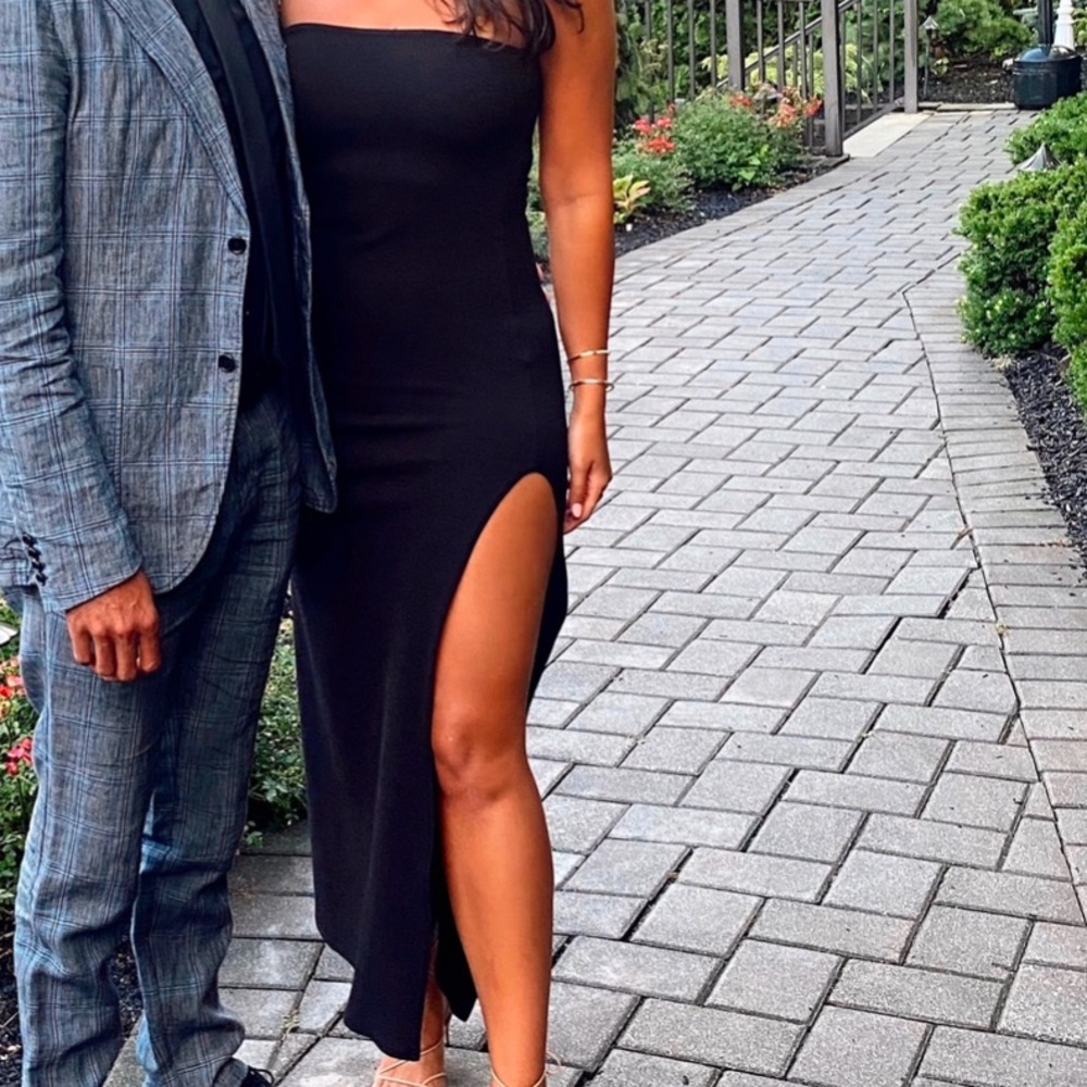 Tube midi dress with slit